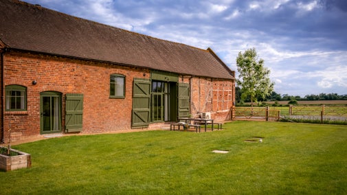 The outdoor seating area of Wharf Barn, Shropshire